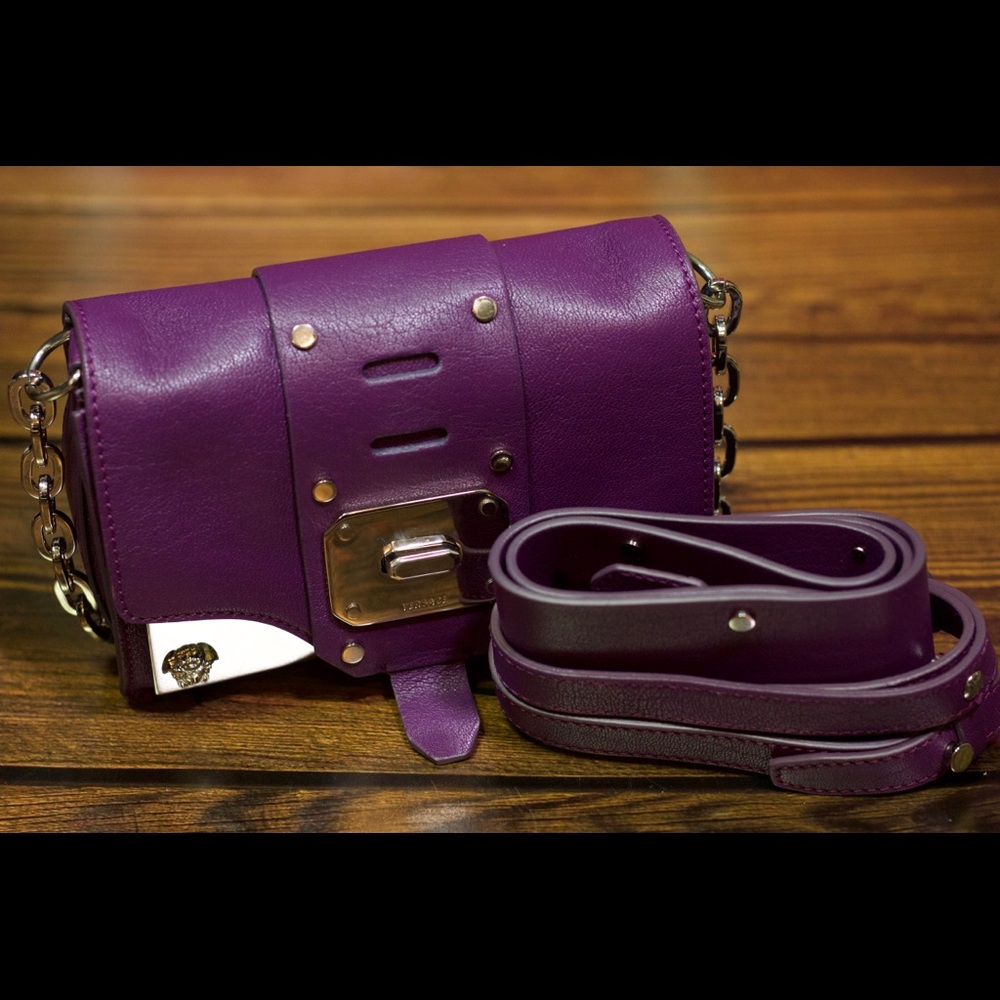 Purple Versace Stardust Mini Shoulder Bag